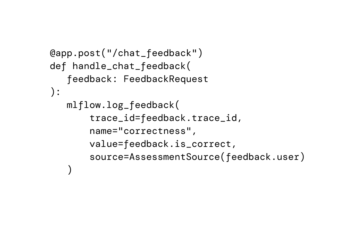MLflow human feedback screenshot